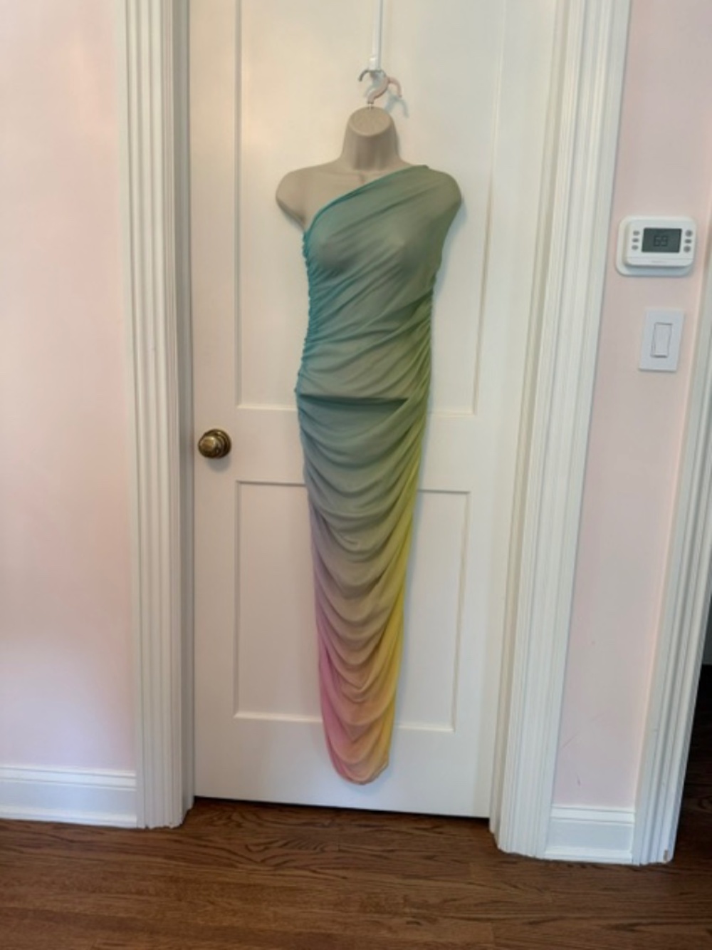 BAOBAB Ombré One-Shoulder Ruched Maxi Dress